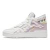 Li Ning Disney X  Weiwu Midprm Leather Trendy Slip Resistant Durable Lightweight High Top Sneakers Women Sneakers White Pink AGCS152-2