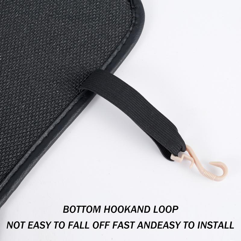 2Pcs PU Leather Car Anti Kick Mat  Protector Pad Auto Seat Back Protector Cover Back Seat Organizer with Storage Bag Waterproof