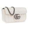 Gucci GG Marmont Mini Shoulder Bag White Quilted Leather Silver Hardware Chain Crossbody Bag for Women Evening Party Daily Commute 476433-DTD5N-9022
