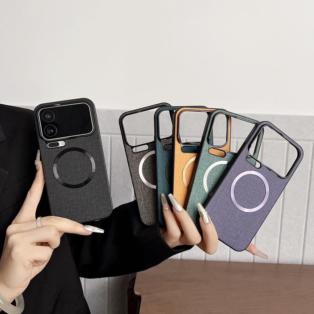 For Xiaomi 17 Pro Max Magnetic Case Drop-Proof TPU + Cloth Back Phone Cover