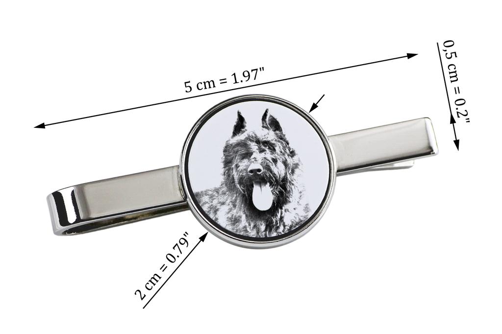 Bouvier des Flandres, Flanders Cattle Dog - tie clip with a dog, personalized tie clip, a unique gift for a man from the Art-Dog brand