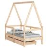 VidaXL Children's Bed Frame with Drawers 70x140 Cm Solid Pine Wood 834471