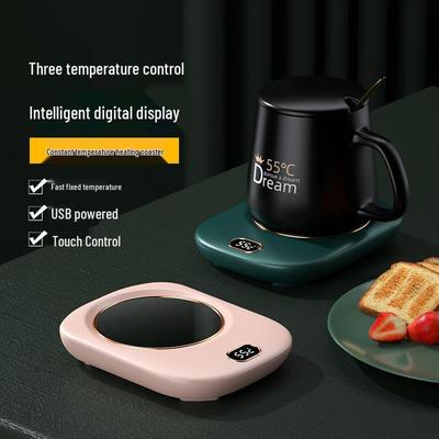 USB Adjustable Temperature Heating Coaster Set - 55°C Warm Cup Insulation Pad Gift