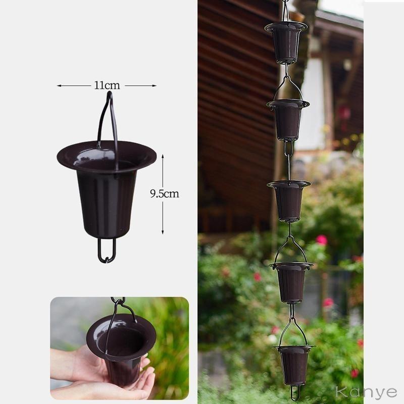 100cm Gutters Rain Chain Replacement Downspouts Decorative Cups Display Pouring Cups Outdoor Rainwater Catcher Chains
