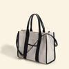 New high-end cotton fabric with large capacity tote bag for women's work and commuting laptop bag, contrasting hand bags