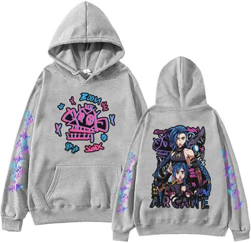 Elegancwclow Anime Arcane-Jinx Hoodie Harajuku Hip Hop Pullo