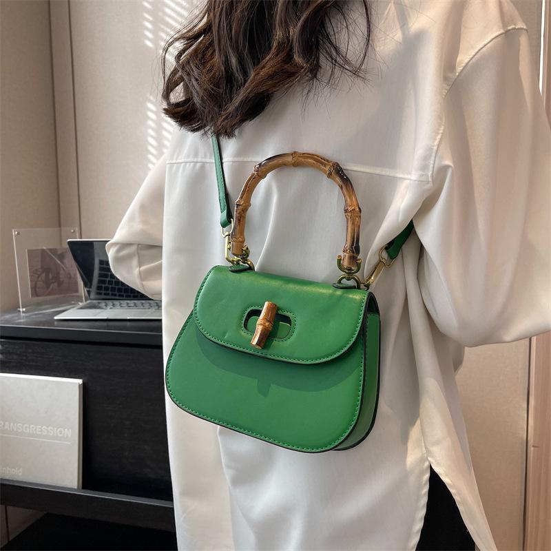 Premium retro saddle bag women's bag new fashion versatile shoulder messenger bag bamboo handbag bag women