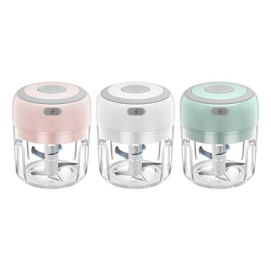 Yousheng Rechargeable Garlic Chopper 100/250ml Mini Food Processor for Vegetables Fruits Nuts Meat One-Button Operation Garlic Clay Machine