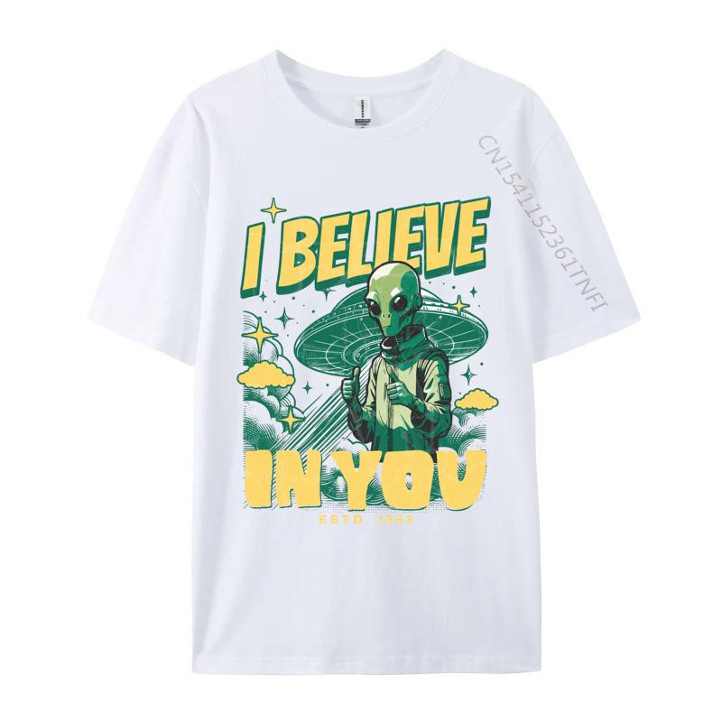 

High Quality 3D Printing Tshirts Alien I Believe in You Tshirts 100 Cotton Tops Tees for Men Tops T Shirt S