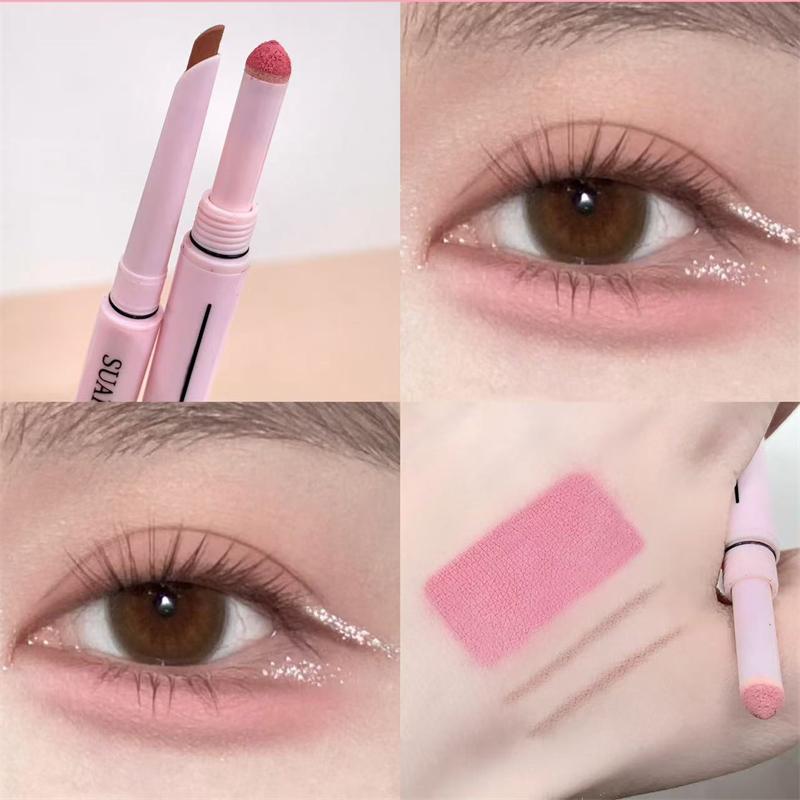 

Machete-Shape Double Ended Lying Silkworm Eyeliner Pencil 2 in1 Glitter Matte Aegyosal Pen Brighten Cream Shadow Highligh Makeup