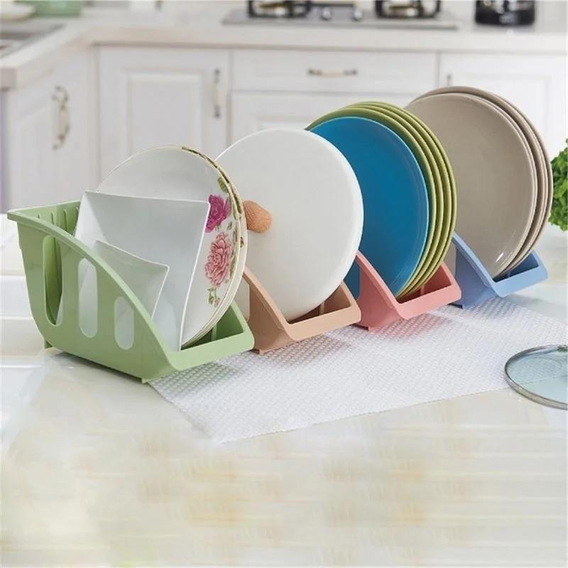 Portable Single Drain Plate Kitchen Rack Holder Spoon Shelf  Bowl Dishes Cupboard  Organizer Dish Drainer