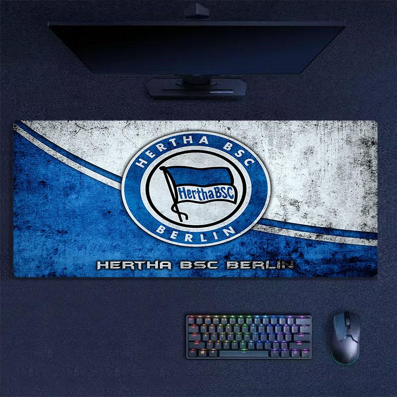 Hertha logo Mouse Pad, Large Gaming Desk Mat, Non-slip XXL Mousepad for Laptop & Tablet, Mini PC Playmat with Stitched Edges
