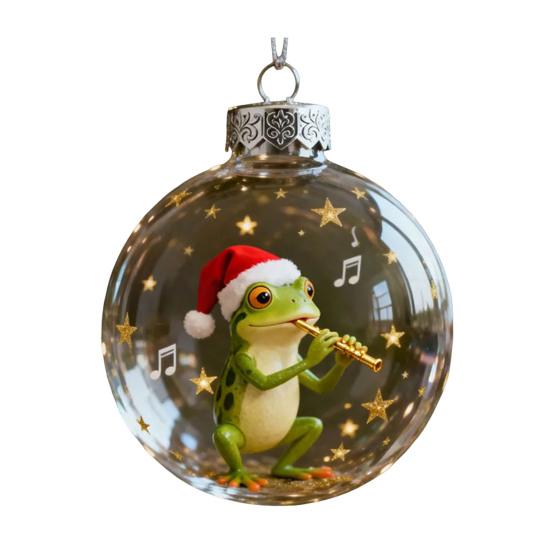 

Christmas Frog Ornament 2D Flat Acrylic Pendant Wildlife Tree Decor Festive Room Decoration Meaningful Gifts for Kids O