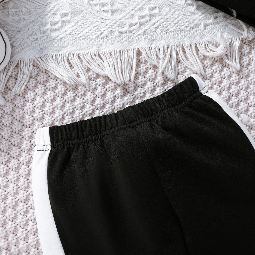 Frühling und Herbst Neues Sweatshirt Patchwork Zweiteiliges Set Mode Lässiges Outfit Kinderbekleidung