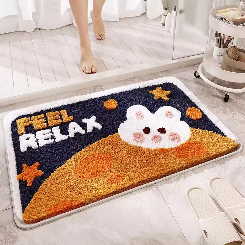 Adorable Imitation Cashmere Absorbent Bathroom Mat Carpet for Bedroom & Toilet