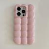 Cute Stylish Bread Chocolate Block 3D Phone Case For iPhone 14 13 12 15ProMax 11 Glossy Protective Cover Fundas INS Solid Color Macaron Egg Waffle