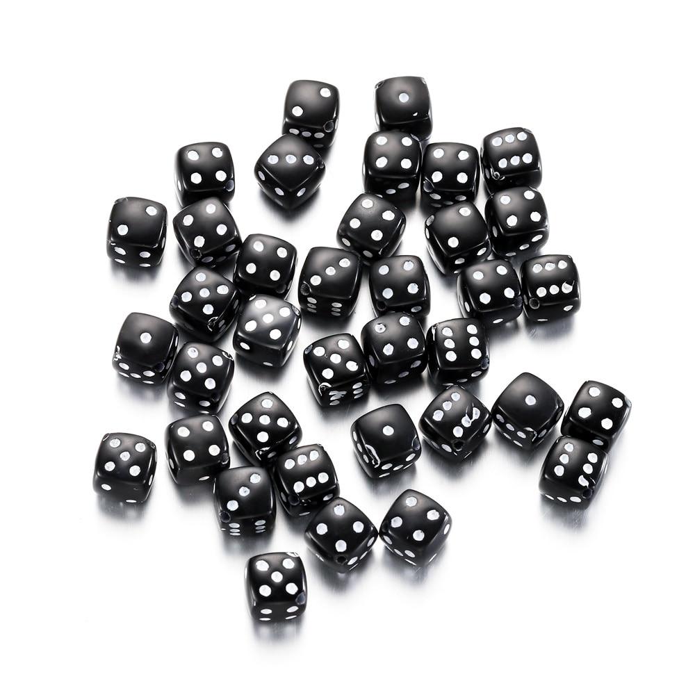 30Pcs/Lot 8mm Acrylic Dice Beads Square Shape Spaced Loose Beads for DIY Bracelet Necklace Charms Jewelry Making Accessories