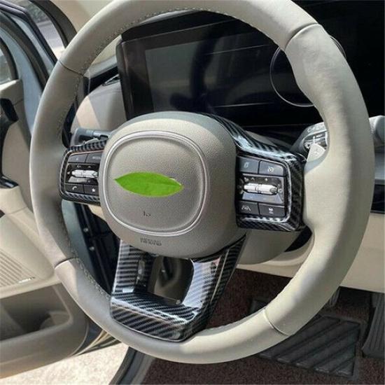 Carbon Fiber Car Steering Wheel Decor Cover Trim For Kia Carnival 2021 2022 2023