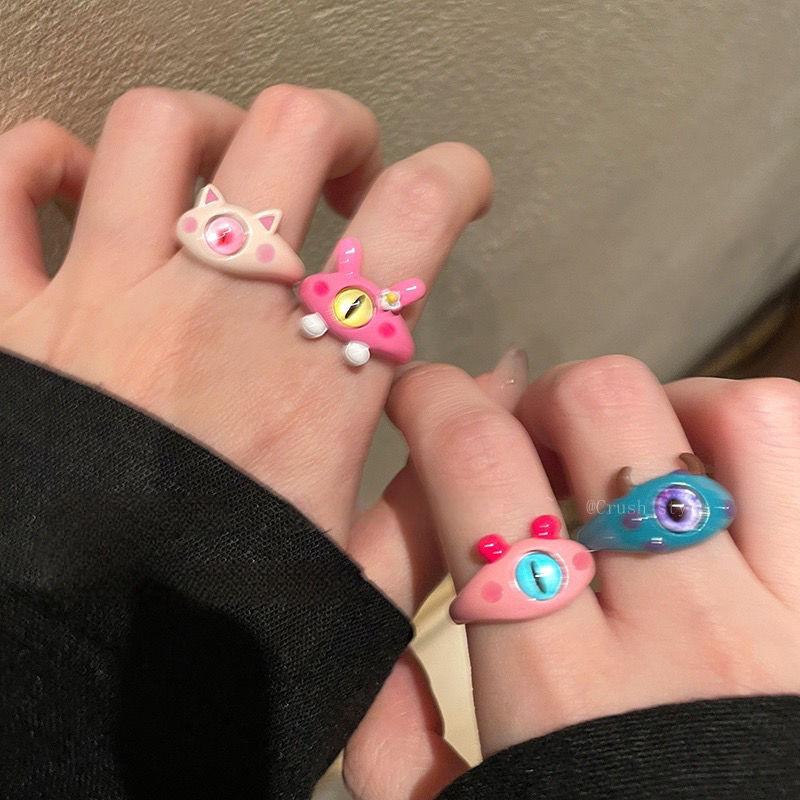 Fashion Cat Funny Personality Ring Charm Cute Style Ring Birthday Party Gift for Friends Exquisite Accessories