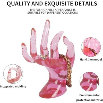 Clear Room Decor Hand Form Ring Holder Jewelry Display Holder, Aesthetic Bracelet Ring Watch Stand Support Holder Preppy Jewelry Holder for Y2k Room