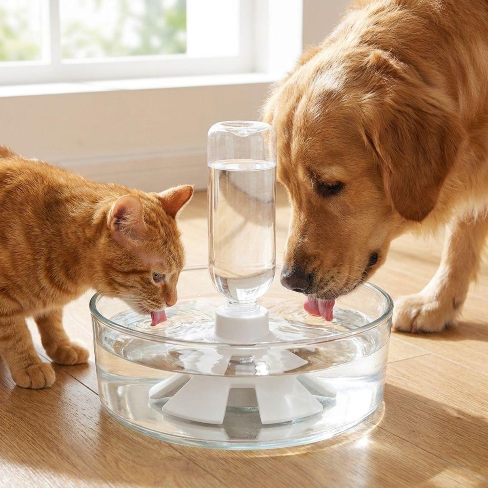 Anti-Slip Cat Water Bowl Anti Overturning Automatic Pet Feeder  Indoor Outdoor Use