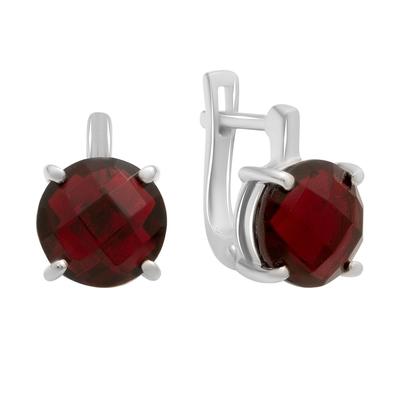 Silver Earrings with Artificial Garnet Nano 4.69ct (60002392)