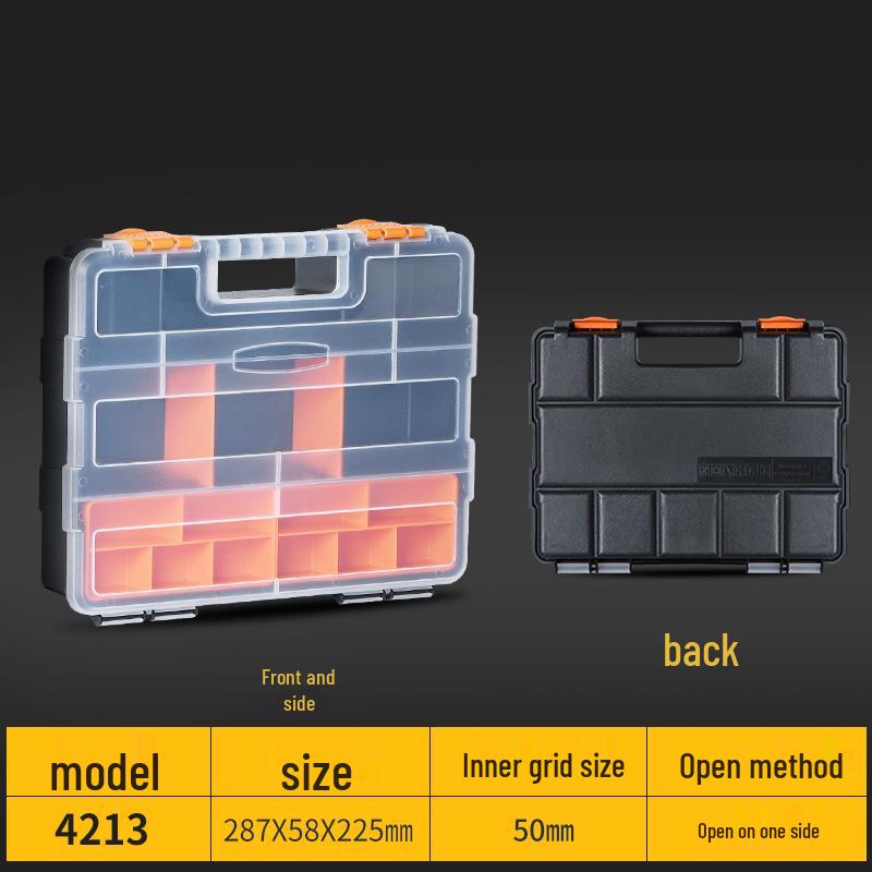 Plastic Grid Organizer Box with Removable Compartments for Small Parts and Accessories