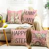 Pink Letter Rabbit Cartoon Cute Pillow Easter Print Cushion Cover Home Sofa Pillow Cover
