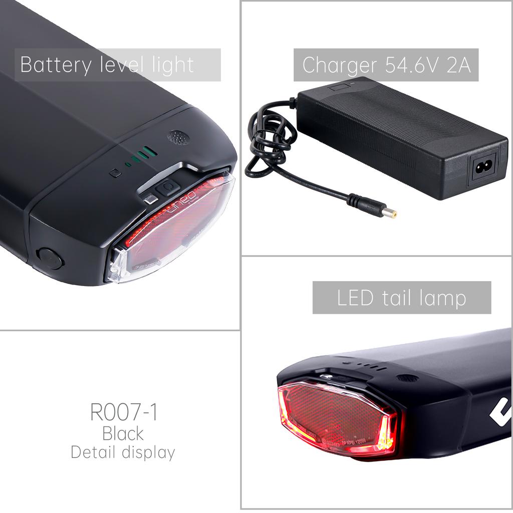 STOCK UE Batteria per Bici da Portapacchi Posteriore 36V 21AH per E-Bike da Turismo/E-Bike Cittadine/Bici Cargo Leggere