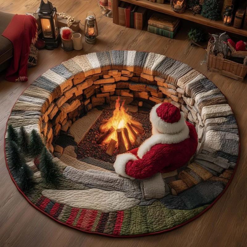 2026 Christmas Area Rug Round Floor Mat Living Room Anti-dirty Wear-resistant
