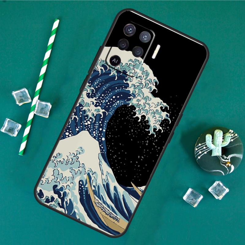 The Great Wave off Kanagawa Phone Case For Oppo A18 A38 A58 A78 A98 A40 A60 A80 A91 A15 A17 A74 A94 A54 A57S A16 A76 A96