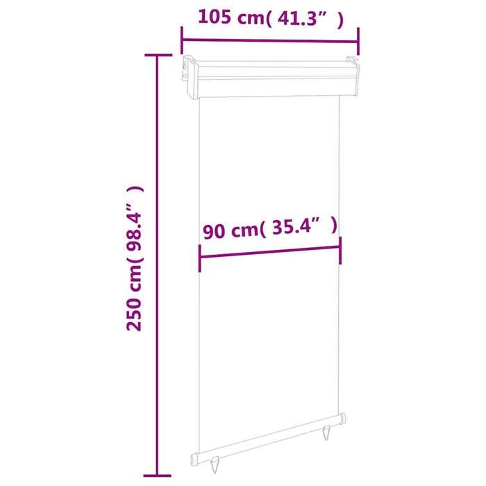 VidaXL Balcony Side Awning Sunshade Windbreak for Balcony Patio Terrace Outdoor UV and Water Resistant 48412