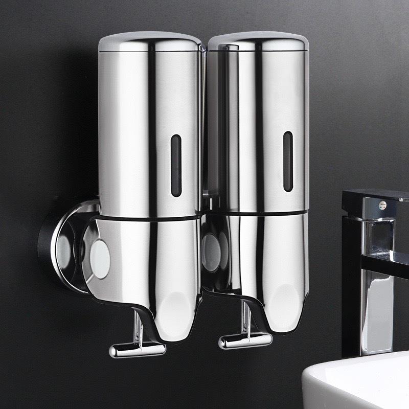 Wall-Mounted Stainless Steel Manual Soap Dispenser for Bathroom