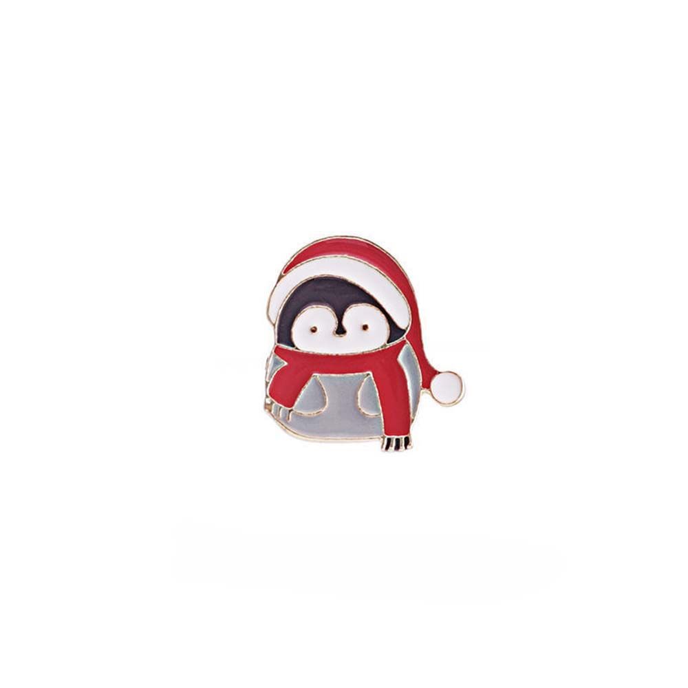Male Korean Style Badge Christmas Penguin Brooches Lovers Fashion Jewelry Women Clavicle Chain