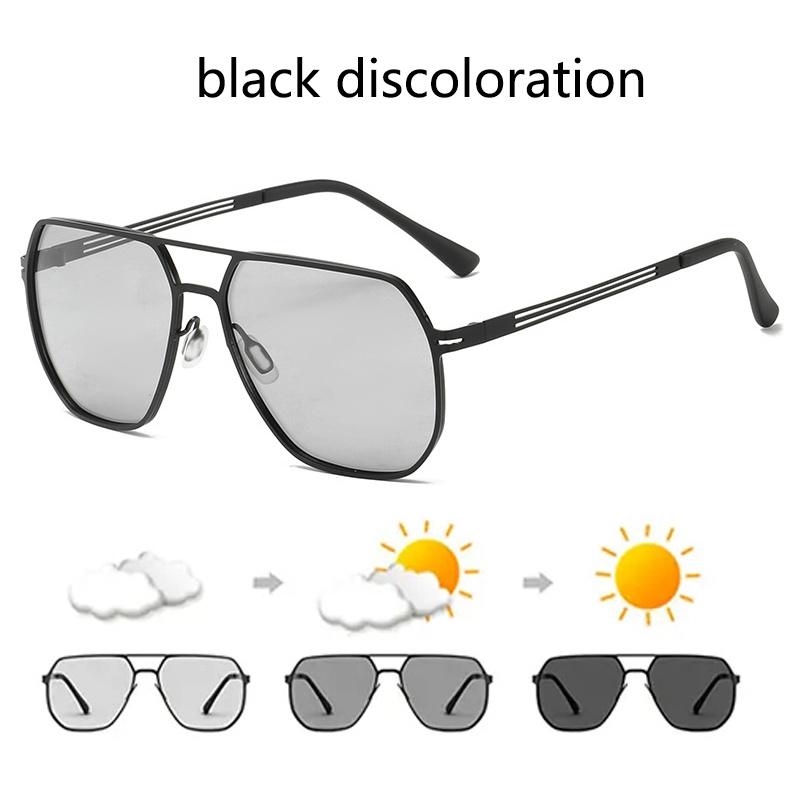 

Модные фотохромные солнцезащитные очки для мужчин, солнцезащитные очки для вождения на открытом воздухе, обесцвечивание, солнцезащитные очки без поляризации