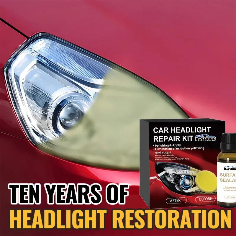 Car Headlight Restoration Polishing Kit - Scratch Remover & Oxidation Cleaner Repair Paste for Headlamp Assembly