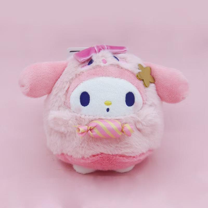 Halloween Ghost Candy Series Kuromi Cinnamoroll My Melody Hangyodon Hello Kitty Plush Toy Keychain Kawaii Cute Soft Gift