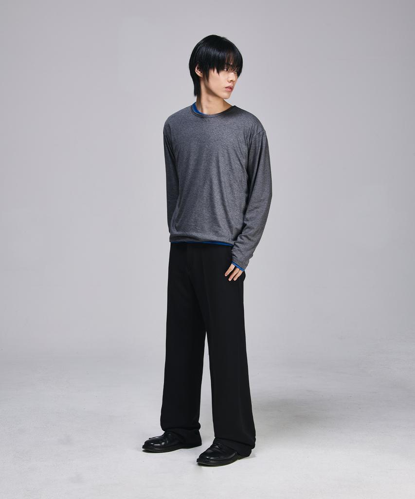 SIGNATURE [Summer Fabric Added] Semi-Bootcut Slacks [Black]