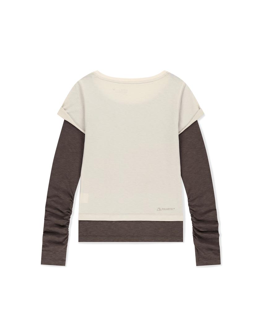 Sun Love W Polartec® Delta™ Flexair Layered Ls Tee Stone