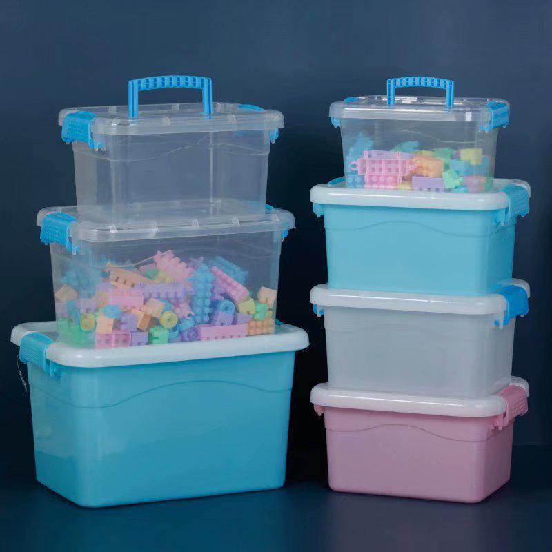 Plastic Storage Box with Lid for Toys, Clothes, and Household Items