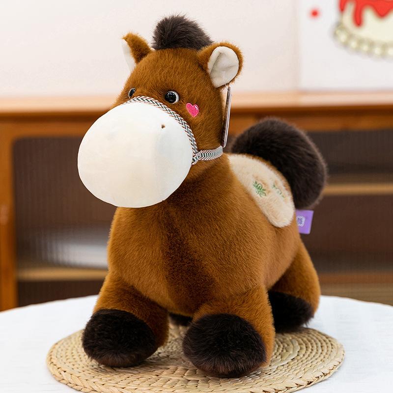 Cute Pony Cloth Doll Plush Toy Foal Doll Zodiac Horse Year Mascot Ornaments Children's Gift