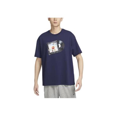 Printed Pattern Crew Neck Casual Pullover Short Sleeve T-Shirt Men Tops Deep-Navy FQ4915-410