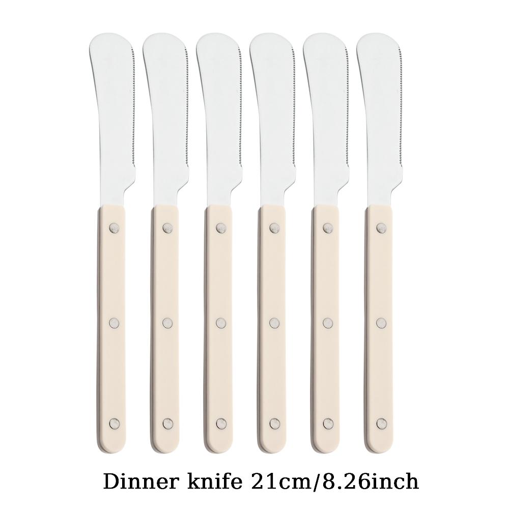 ABS Handle Rivets Decoration Cutlery Set Stainless Steels Dinner Set Green Fork Knife Spoon Western Dinnerware Kitchen Flatware