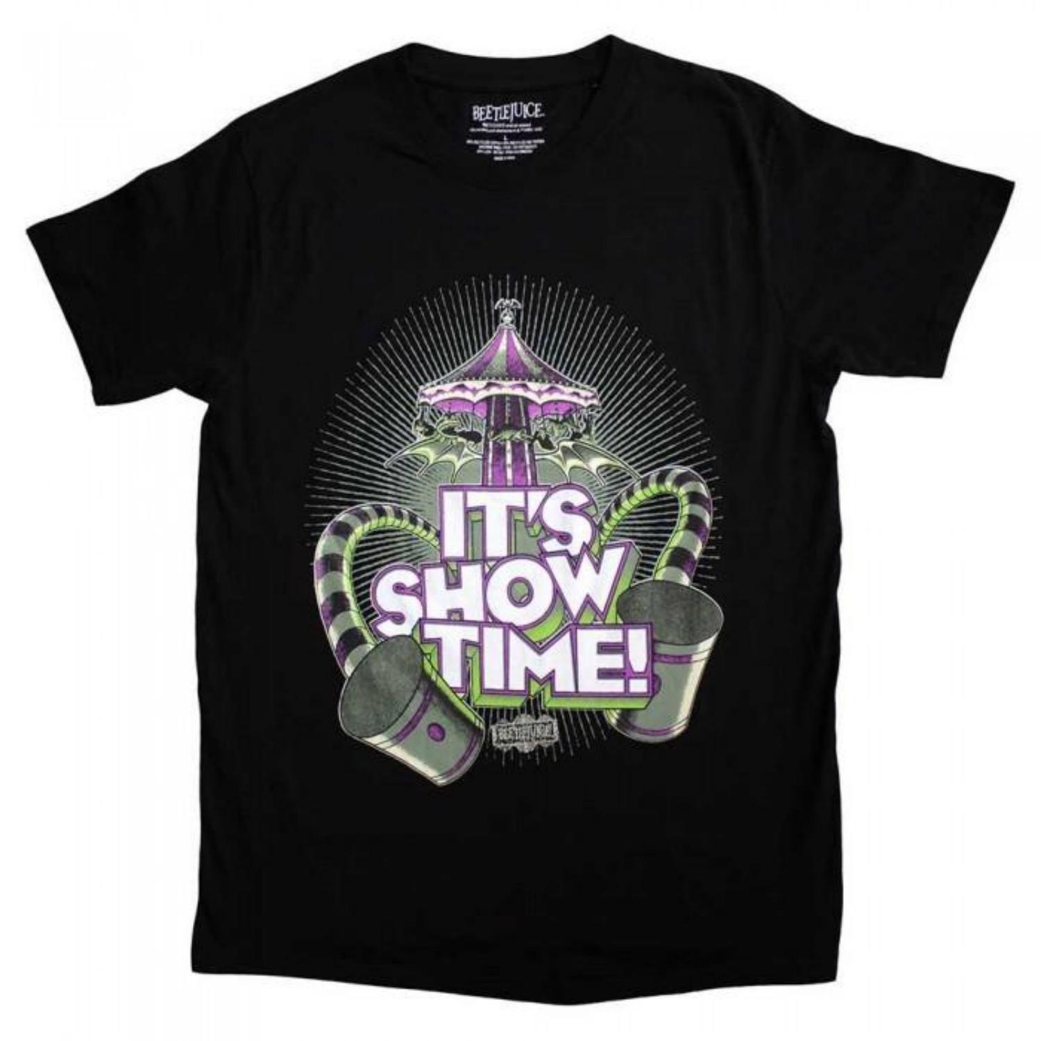 Beetlejuice Unisex Adult ItÂ´s Showtime Carousel T-Shirt S чёрный