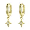 New 925 Sterling Silver Starburst Butterfly Studs Earrings Simple Plated Gold Earrings For Women Fashion Silver Jewelry