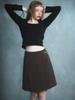 Renezmia Pleated Point Mini Skirt_Brown
