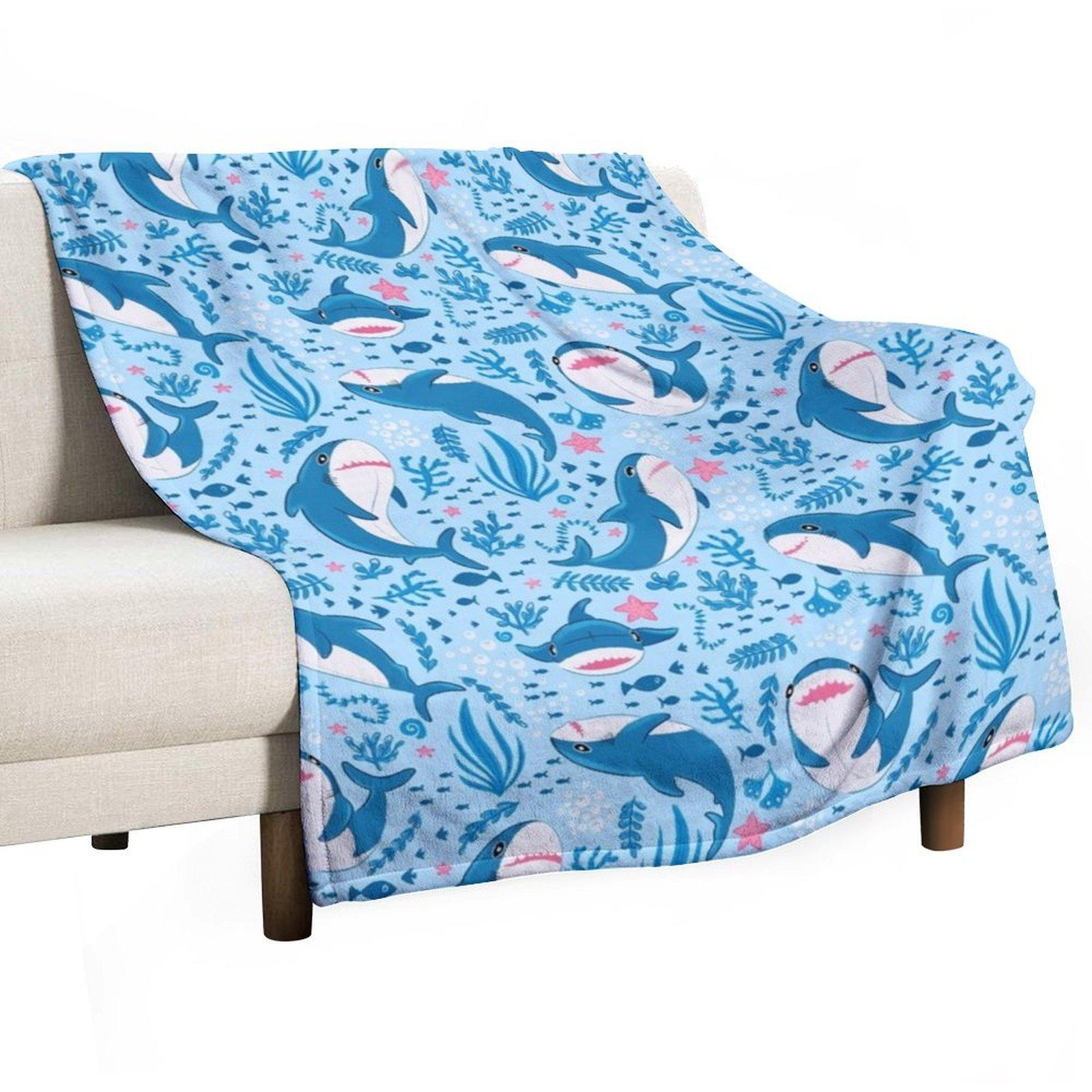 

Blahaj shark Throw Blanket Bed linens For Baby Bed Fashionable funny gift Blankets 30x40in