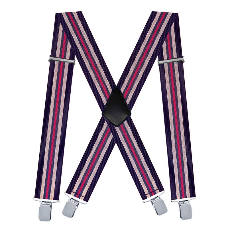Men's 5 Cm Elastic Casual Polyester Suspenders with Clips