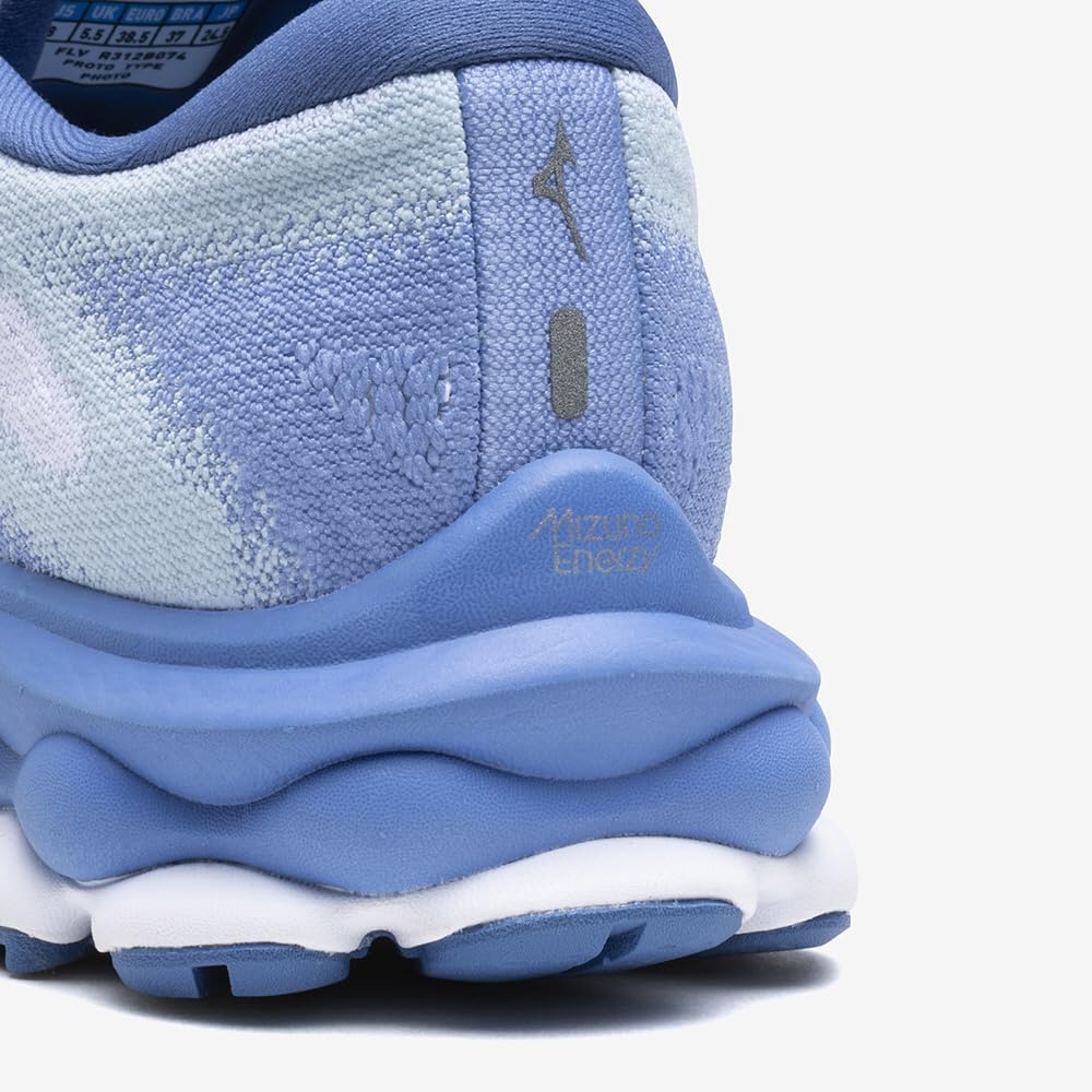 Mizuno Wave Sky 7 Running Thick White X Gray X 2E Shoes, Jogging, Marathon, Training, Sports, Lightweight, Resilient, Sole, Women's, Blue, 23.5 Cm,