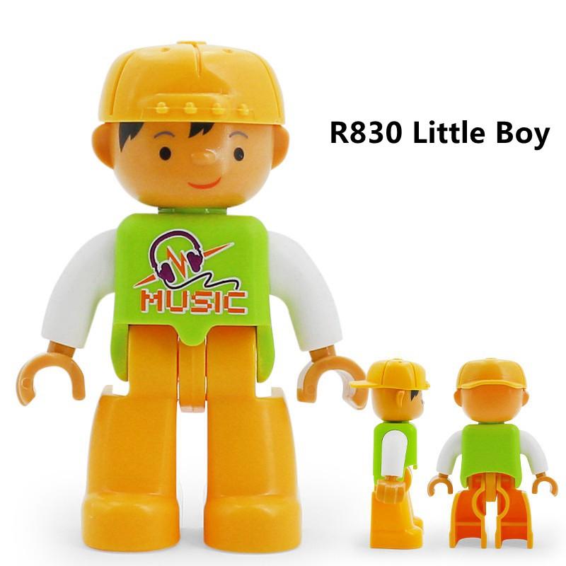 Duplo Action Figures Family Member Police Doctor Big Size Building Blocks Diy Education Kids Toys